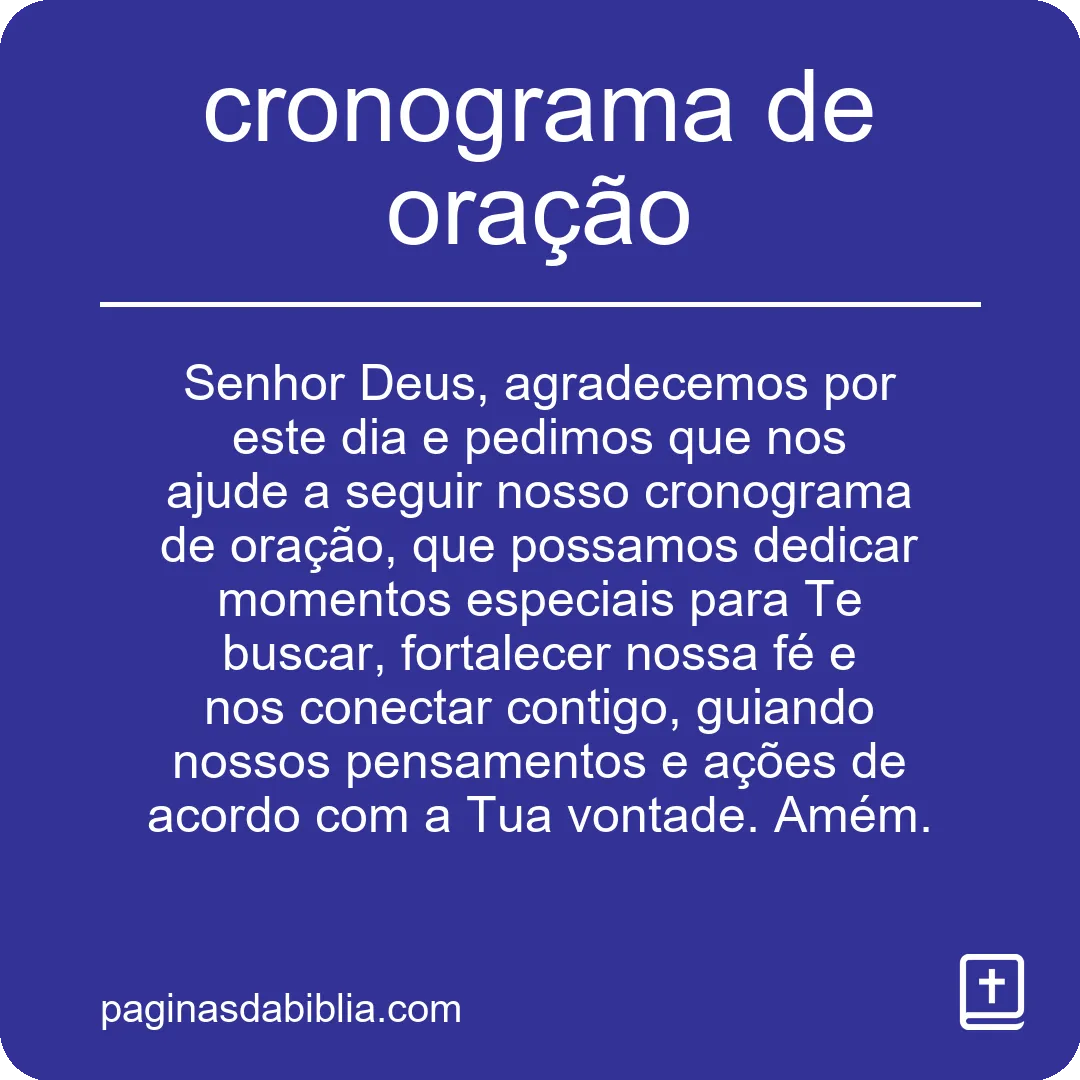 cronograma de oração