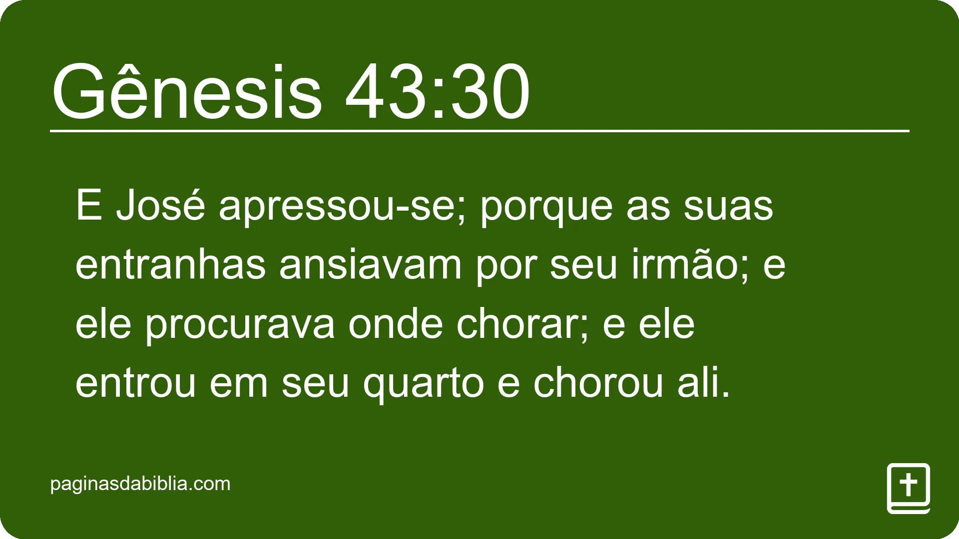 Gênesis 43:30