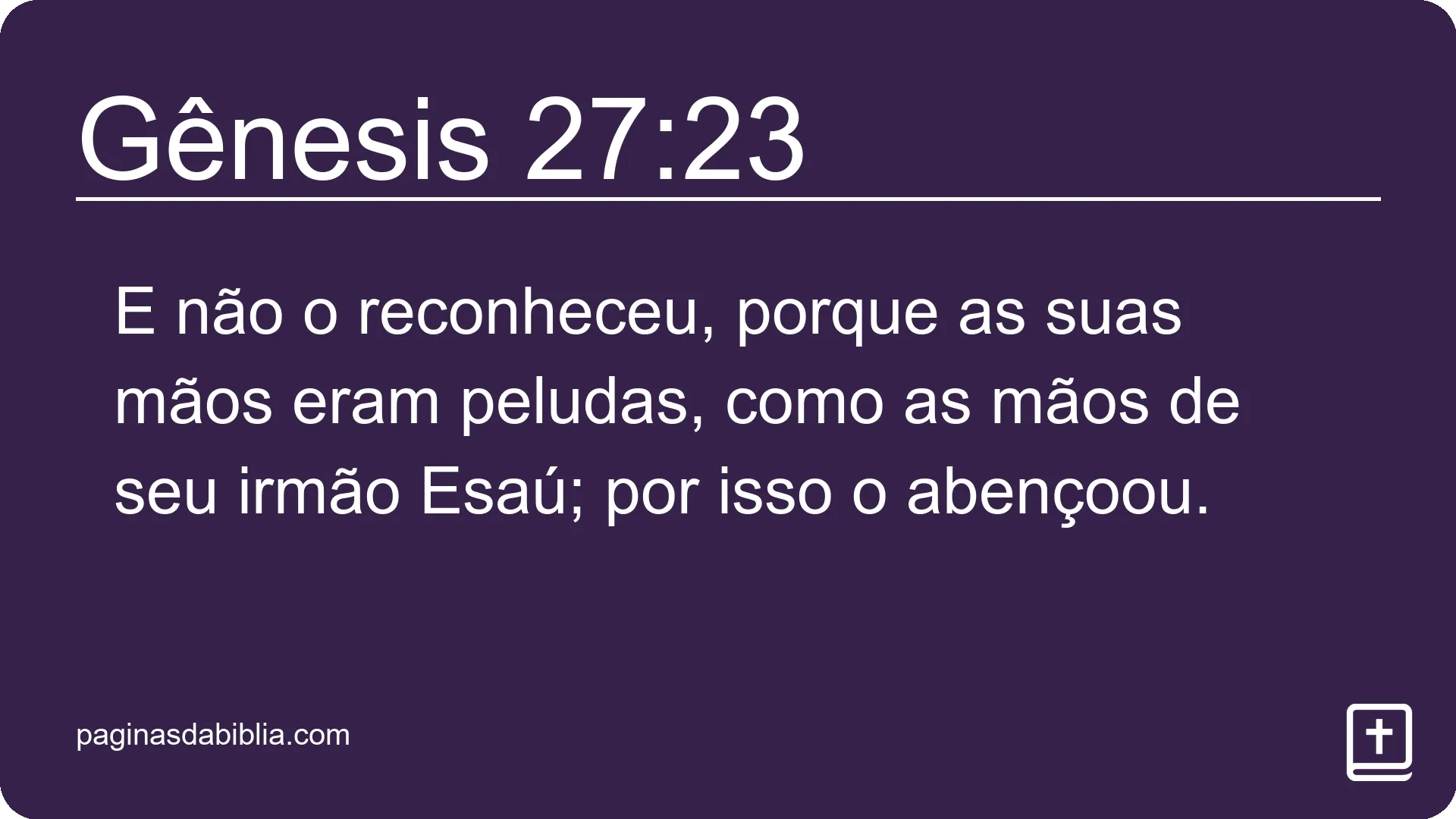 Gênesis 27:23