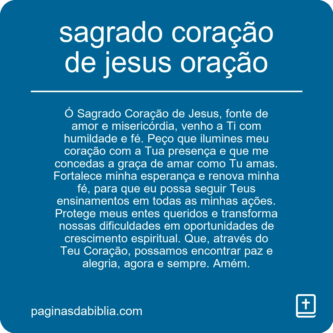 sagrado coração de jesus oração