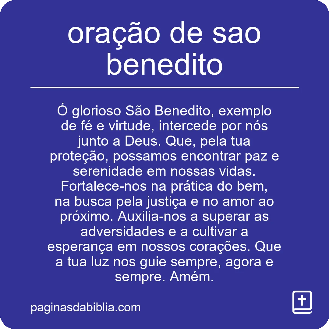 oração de sao benedito