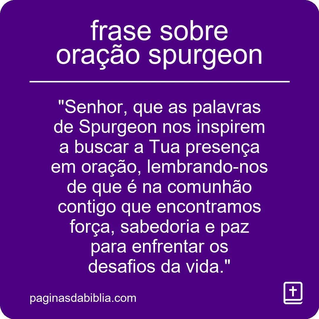 frase sobre oração spurgeon