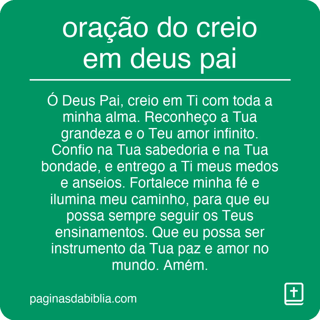 oração do creio em deus pai