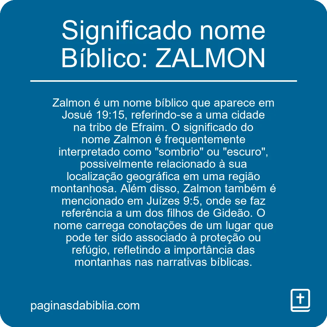 Significado nome Bíblico: ZALMON