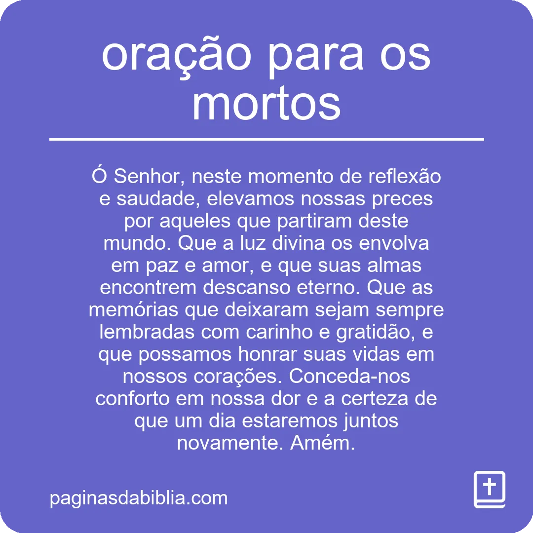 oração para os mortos