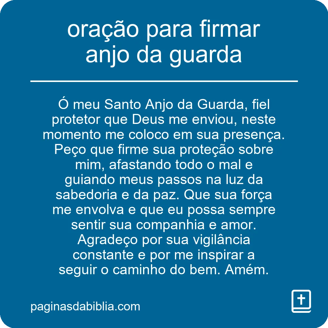 oração para firmar anjo da guarda