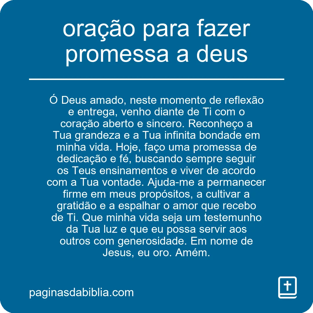 oração para fazer promessa a deus