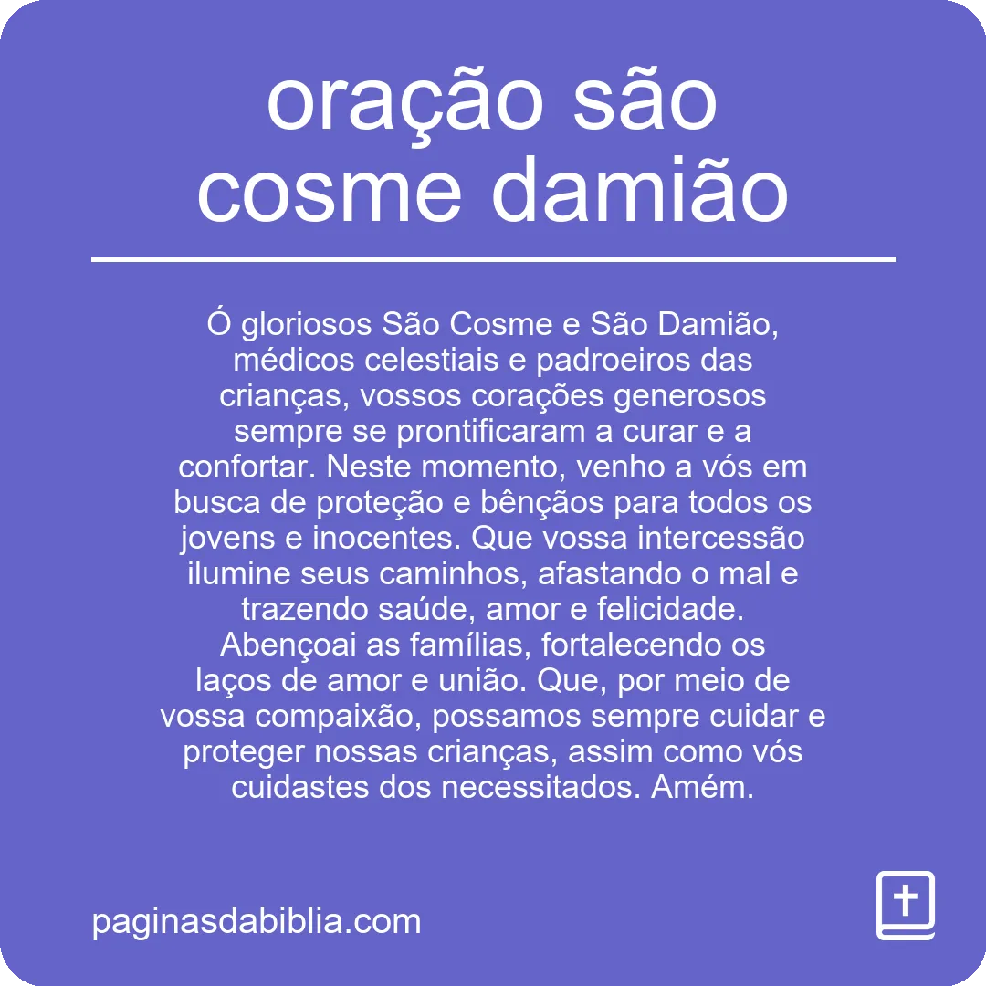 oração são cosme damião