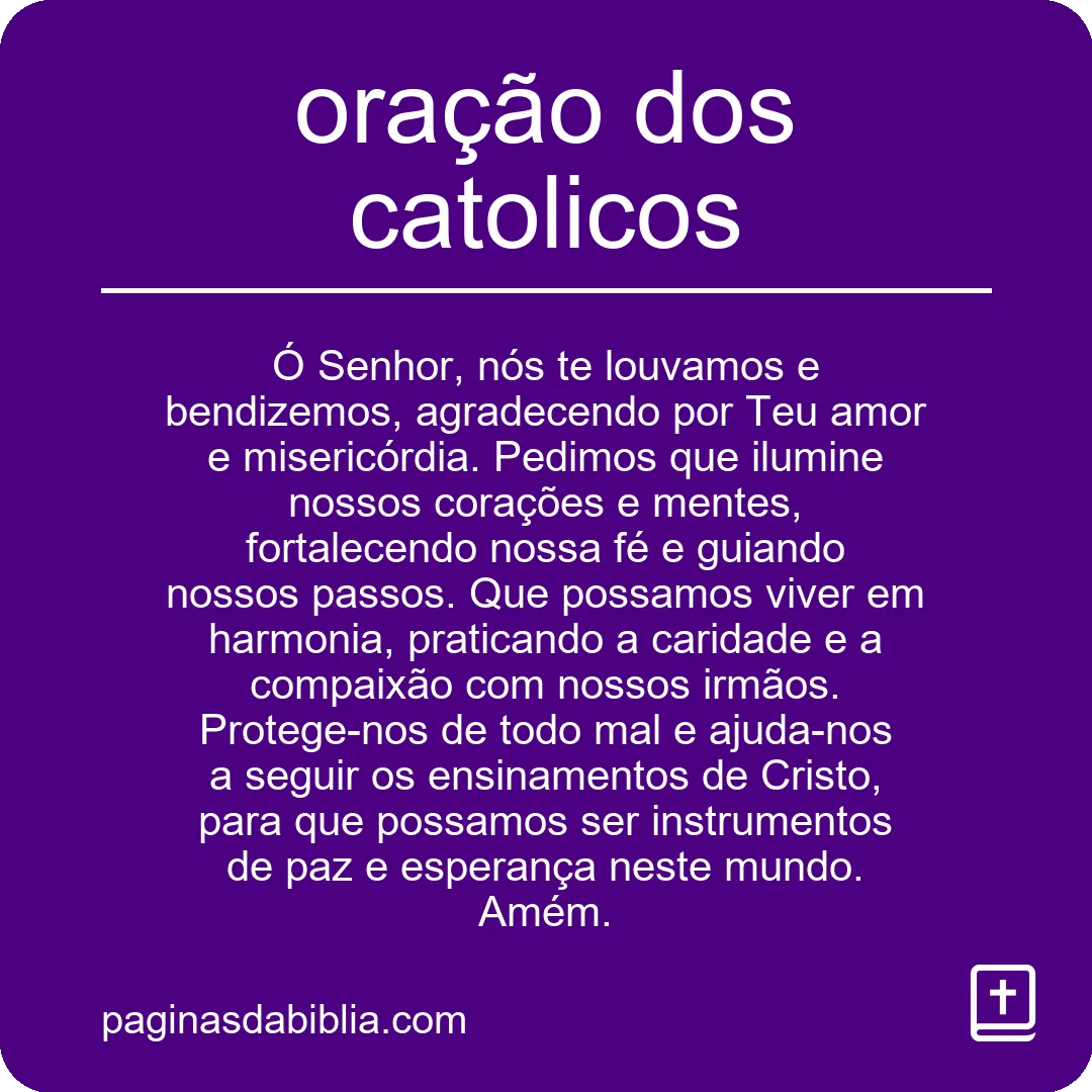 oração dos catolicos