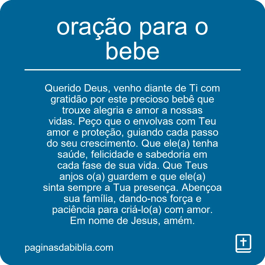 oração para o bebe