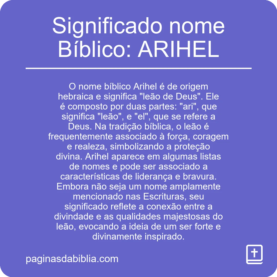 Significado nome Bíblico: ARIHEL