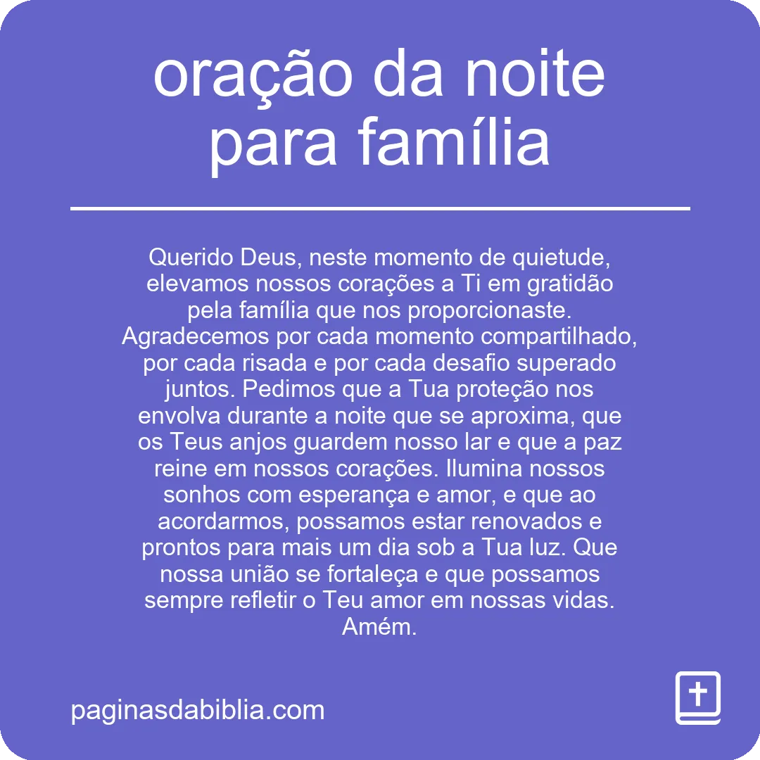 oração da noite para família