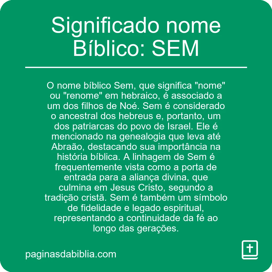 Significado nome Bíblico: SEM