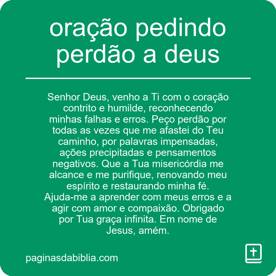 oração pedindo perdão a deus