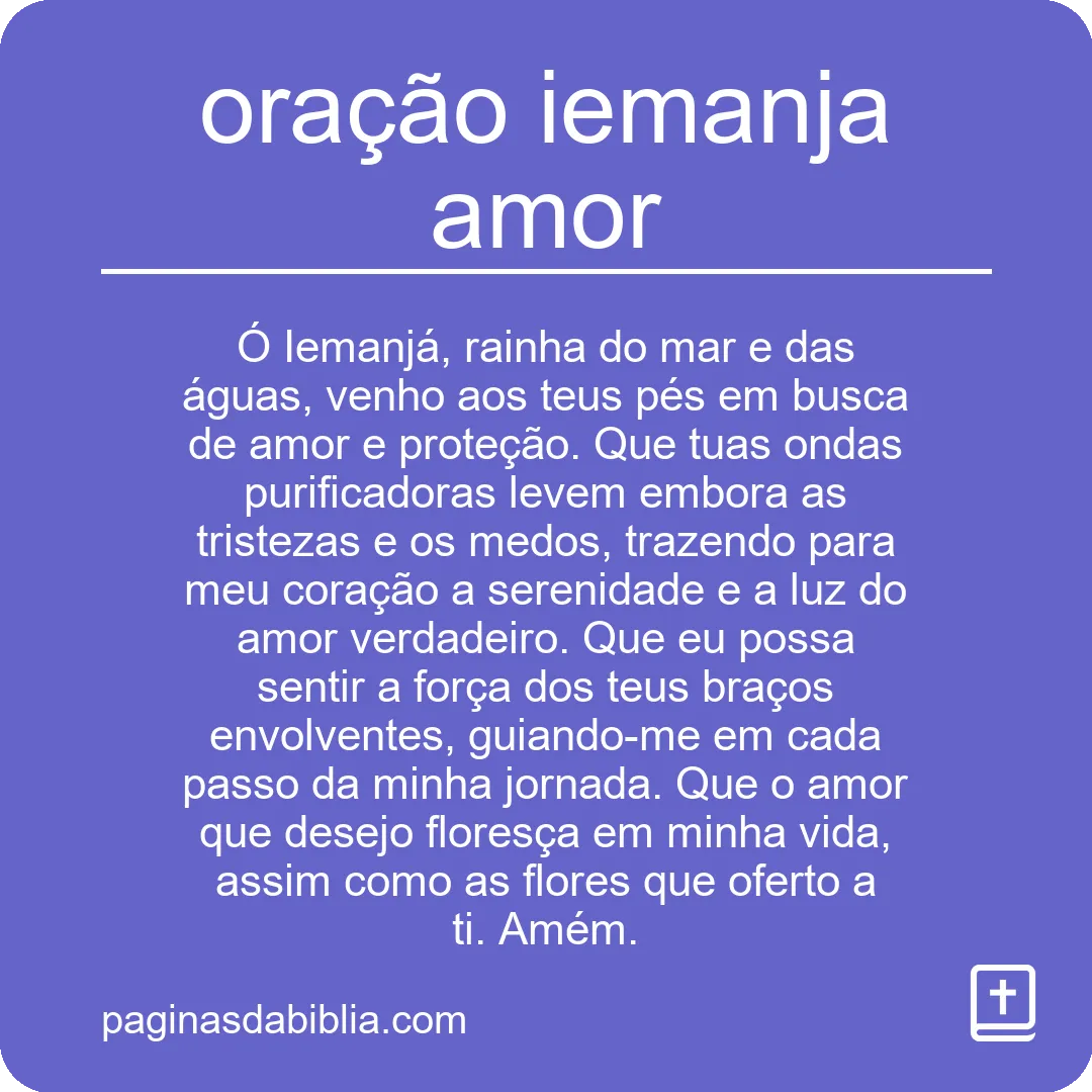 oração iemanja amor