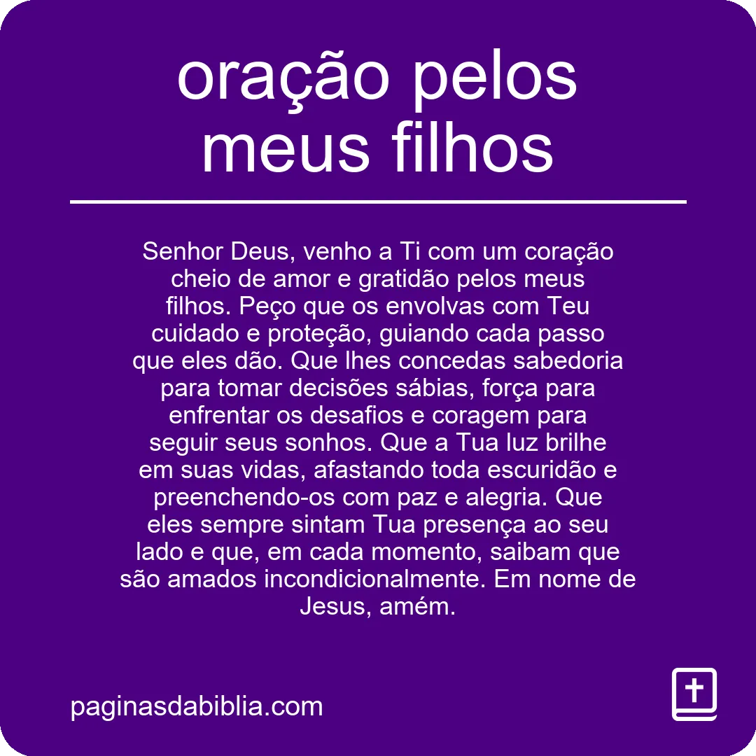 oração pelos meus filhos