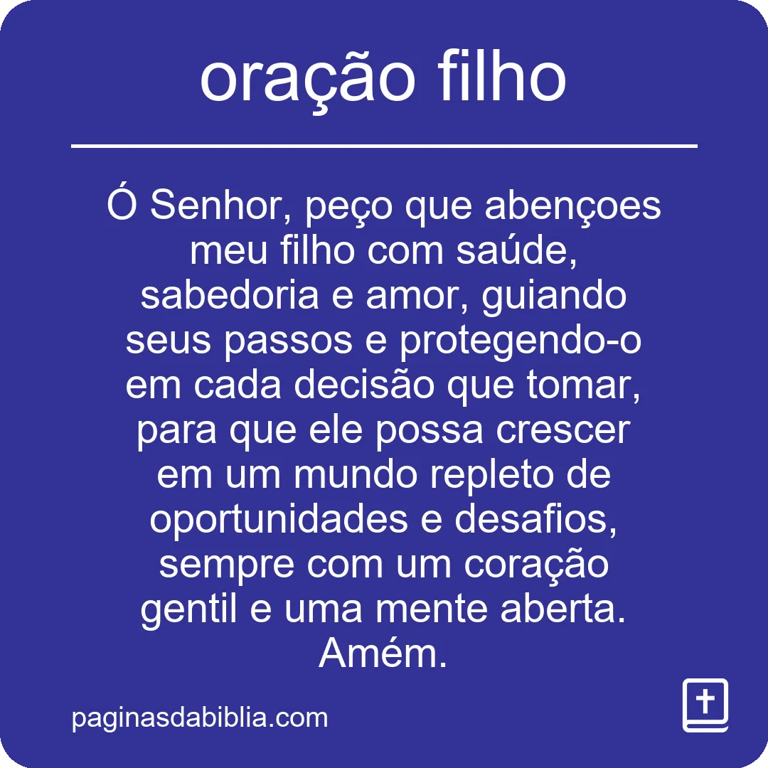 oração filho