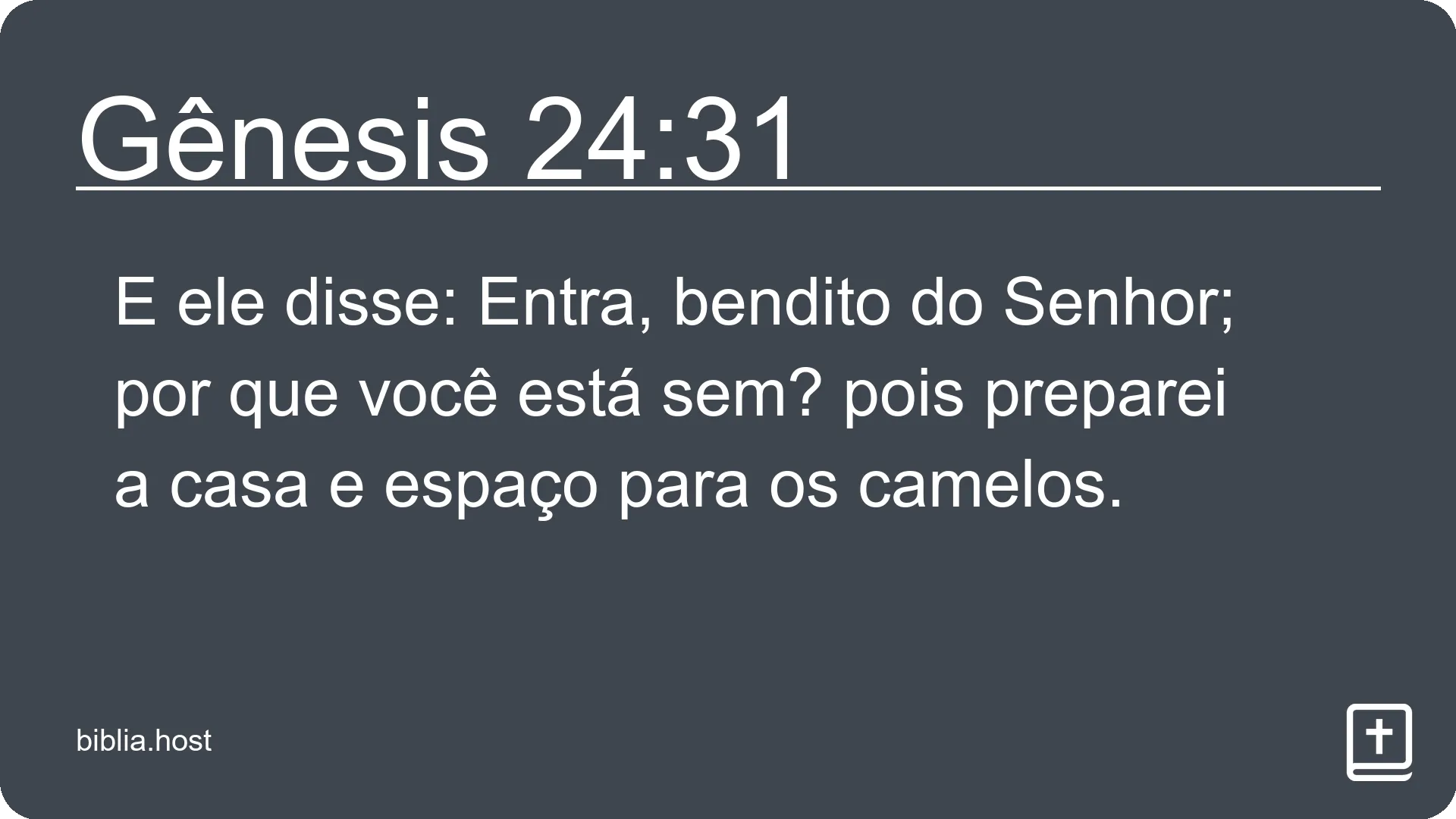 Gênesis 24:31