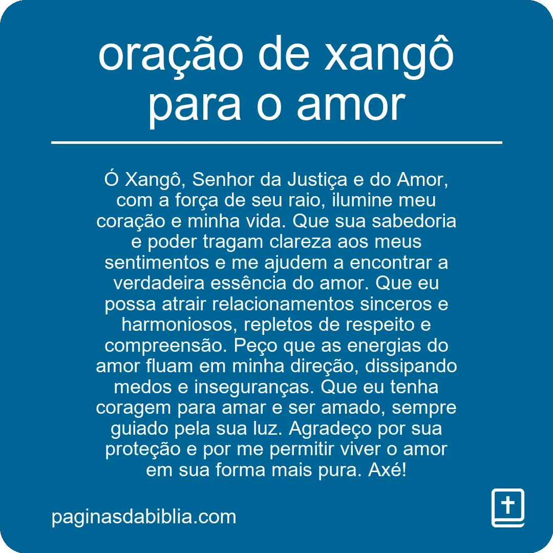 oração de xangô para o amor