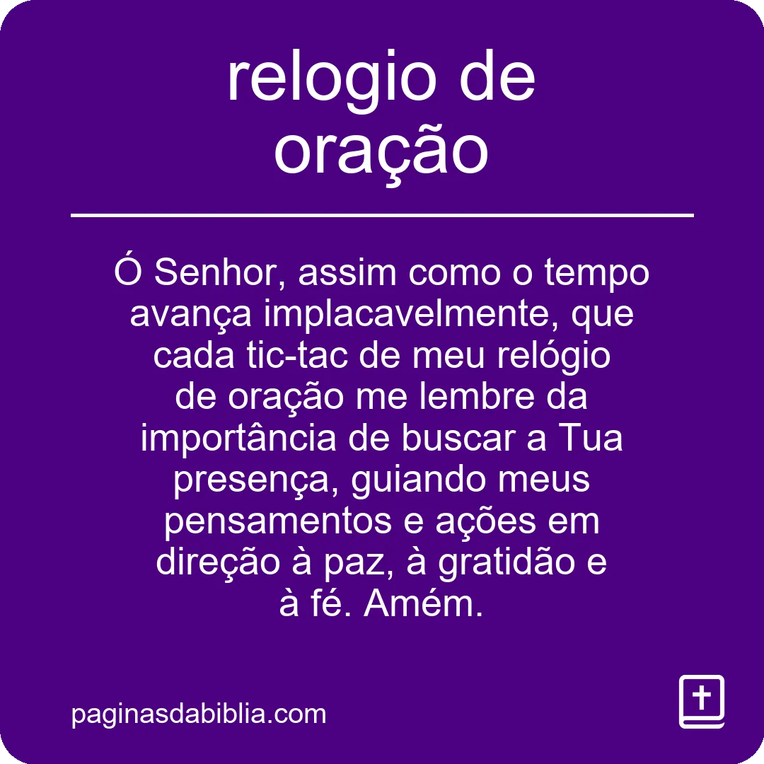 relogio de oração