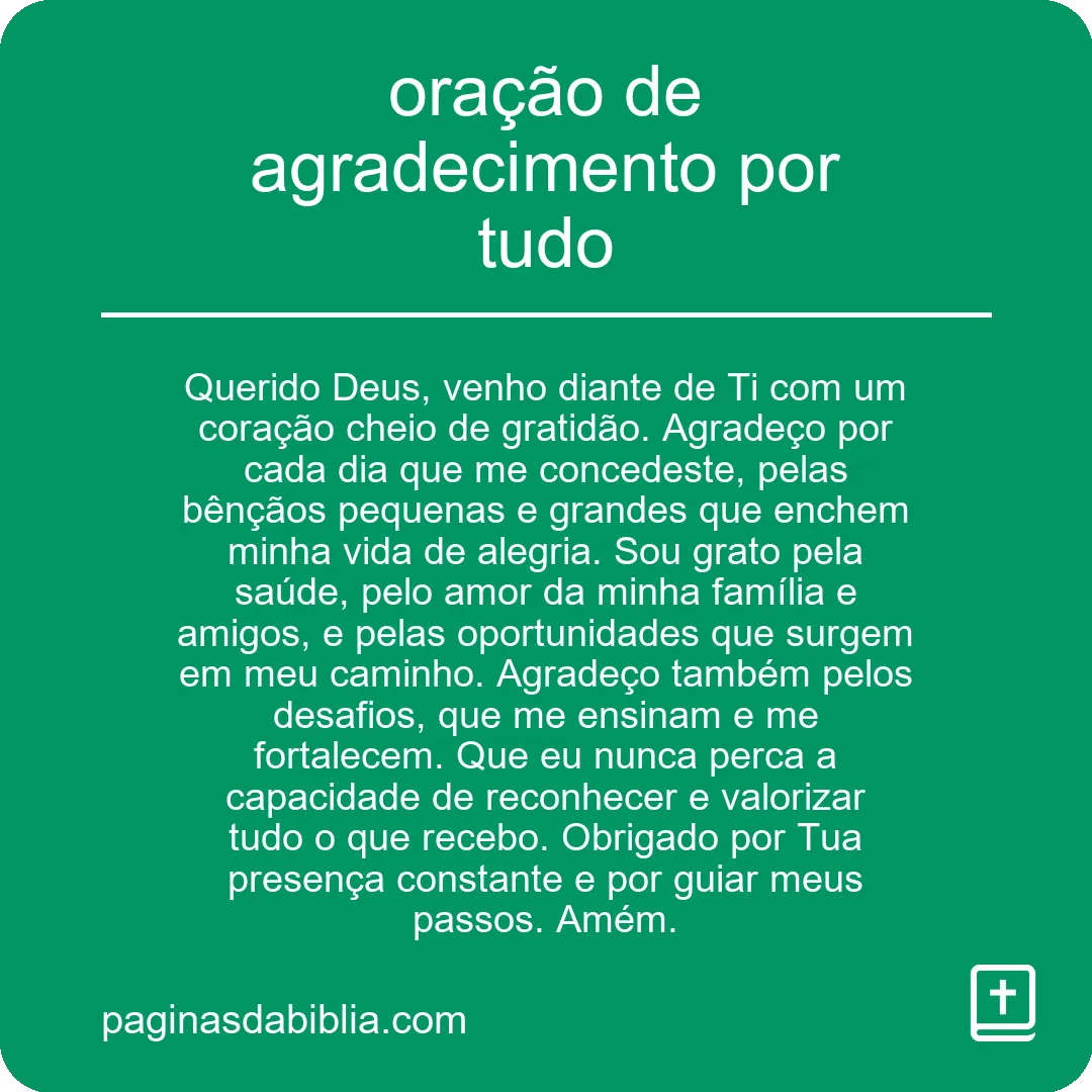 oração de agradecimento por tudo