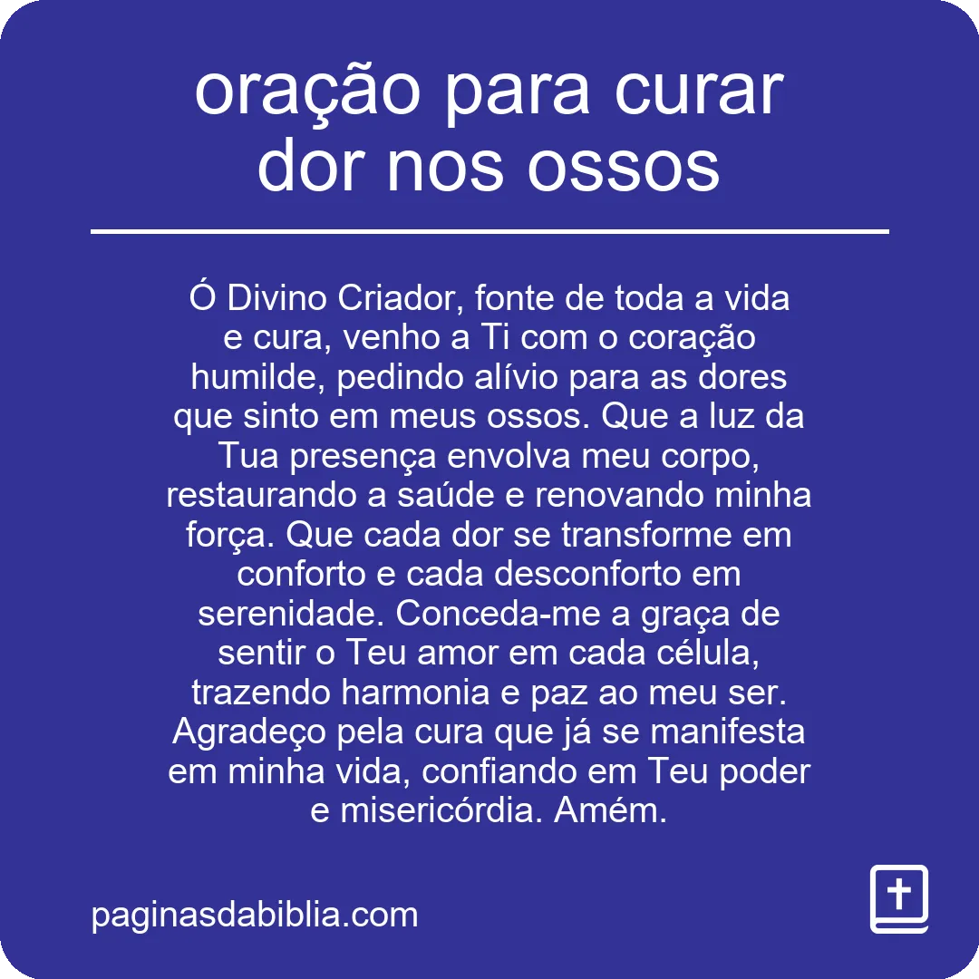 oração para curar dor nos ossos