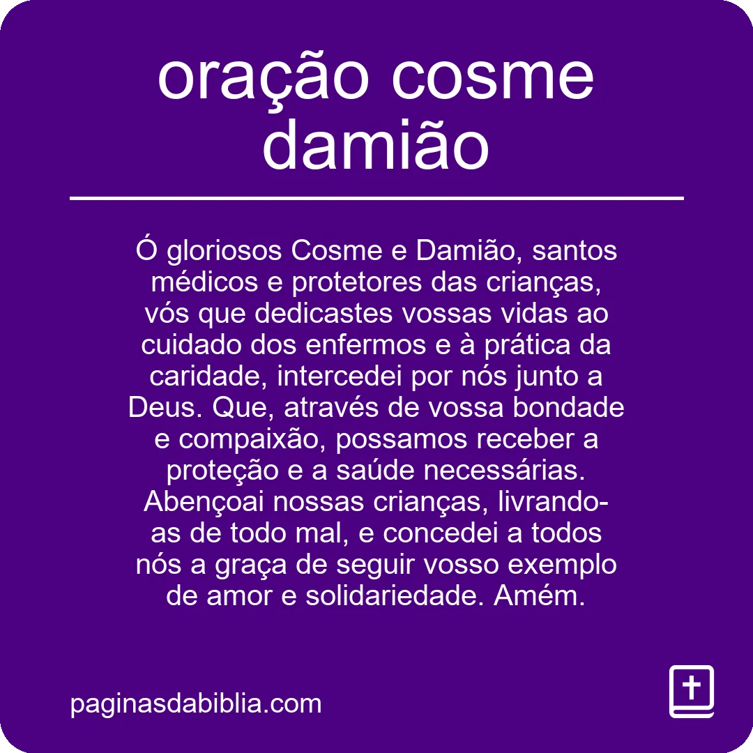 oração cosme damião