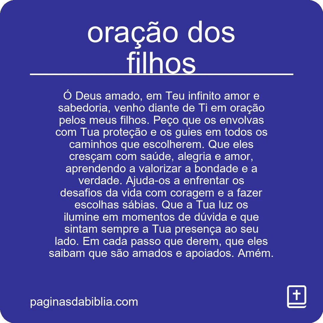 oração dos filhos