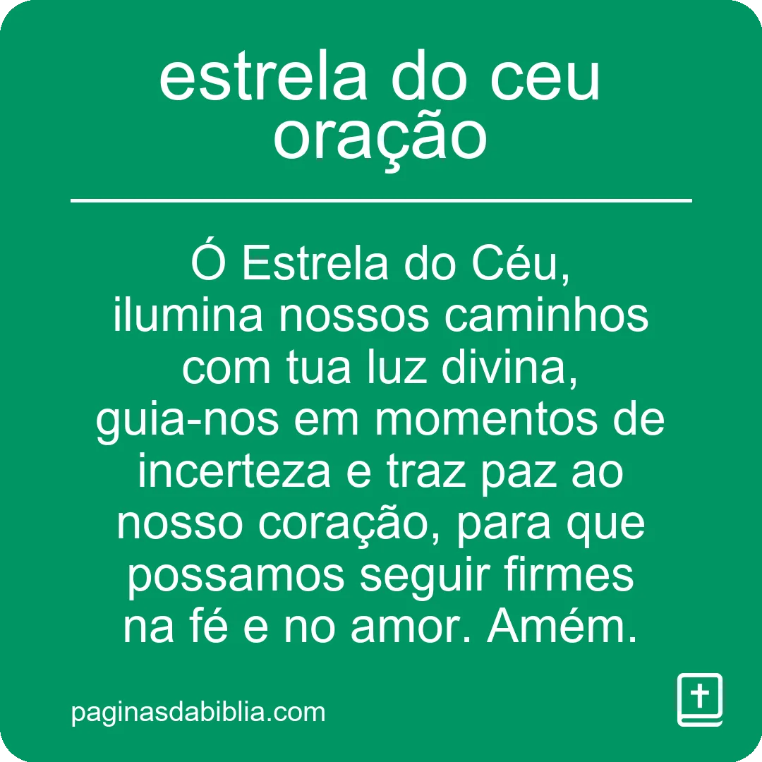 estrela do ceu oração