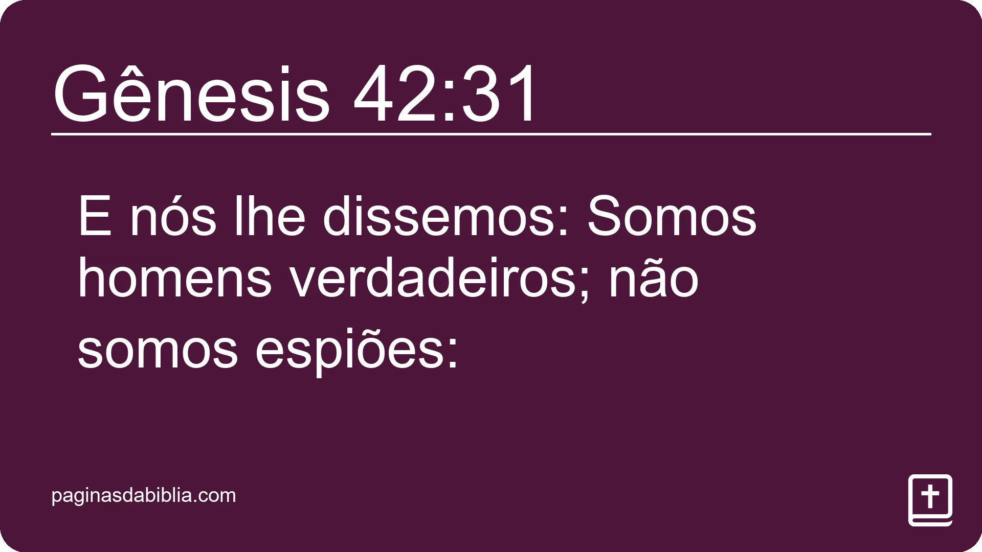 Gênesis 42:31