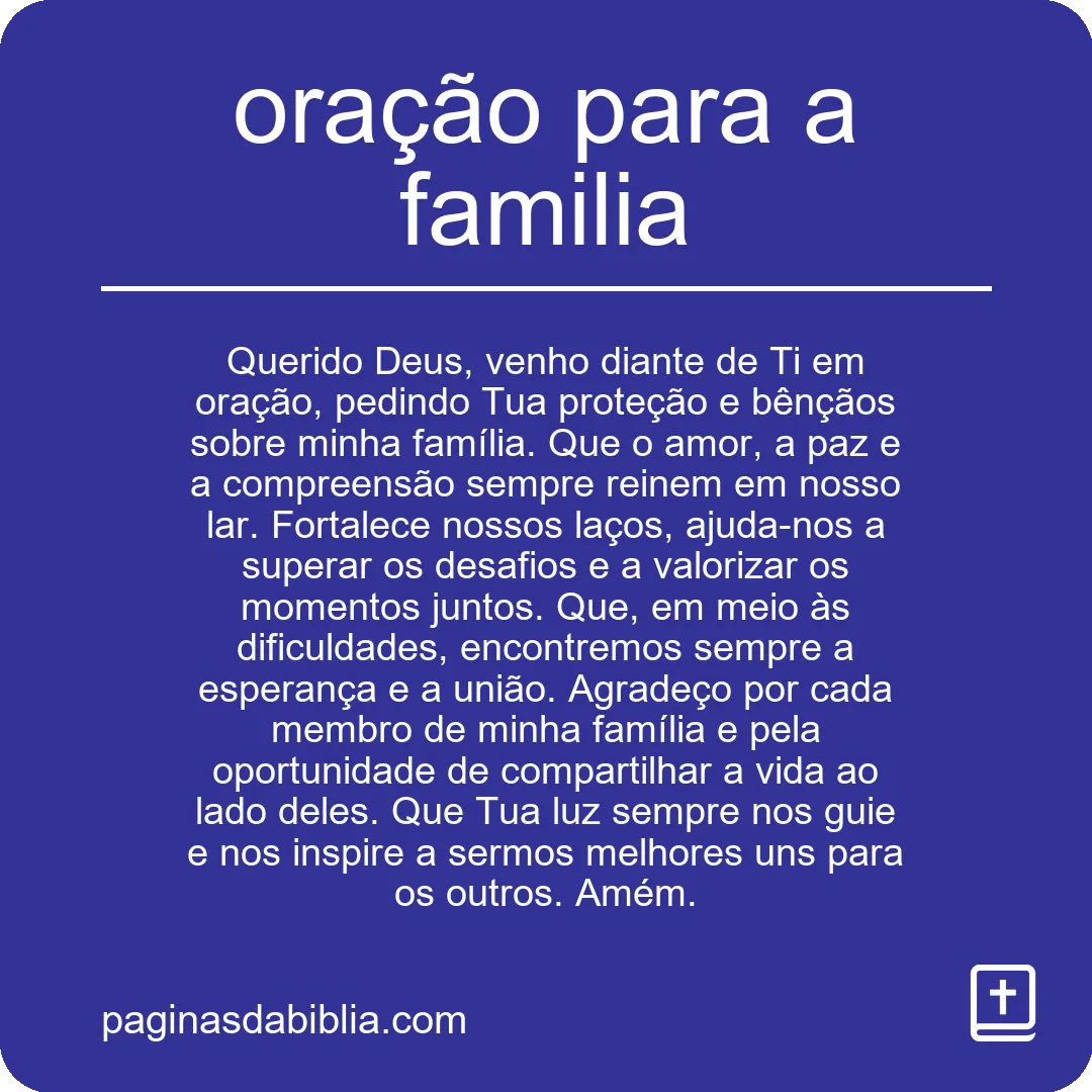 oração para a familia