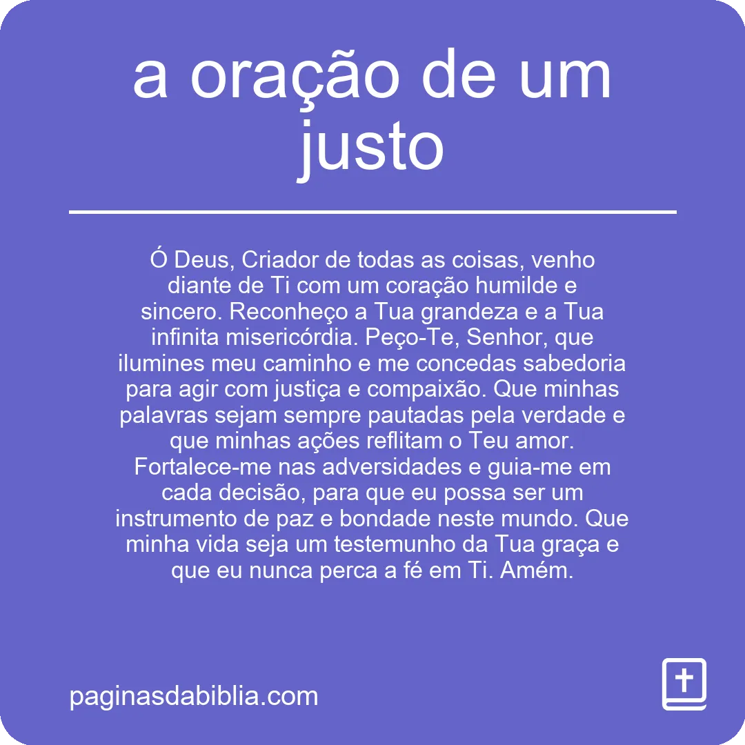 a oração de um justo