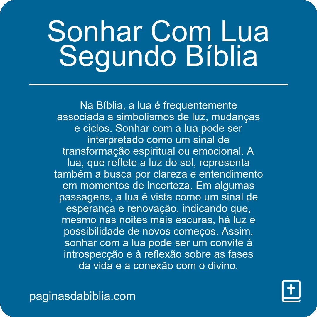 Sonhar Com Lua Segundo Bíblia