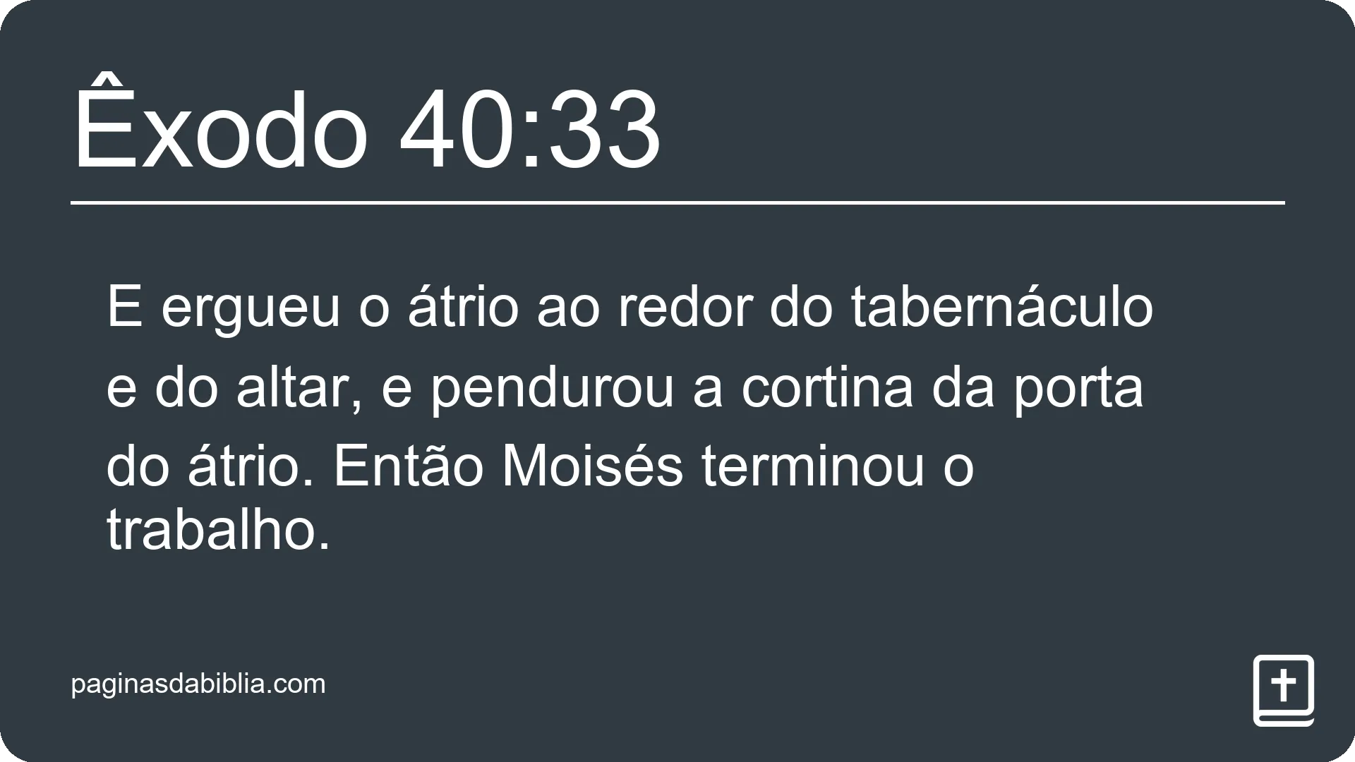 Êxodo 40:33