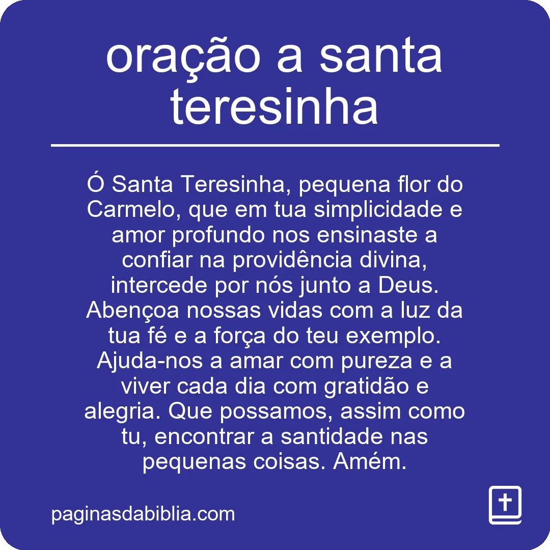 oração a santa teresinha