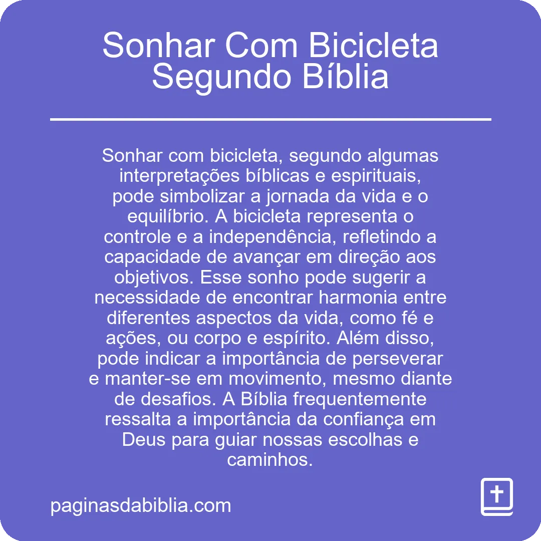 Sonhar Com Bicicleta Segundo Bíblia