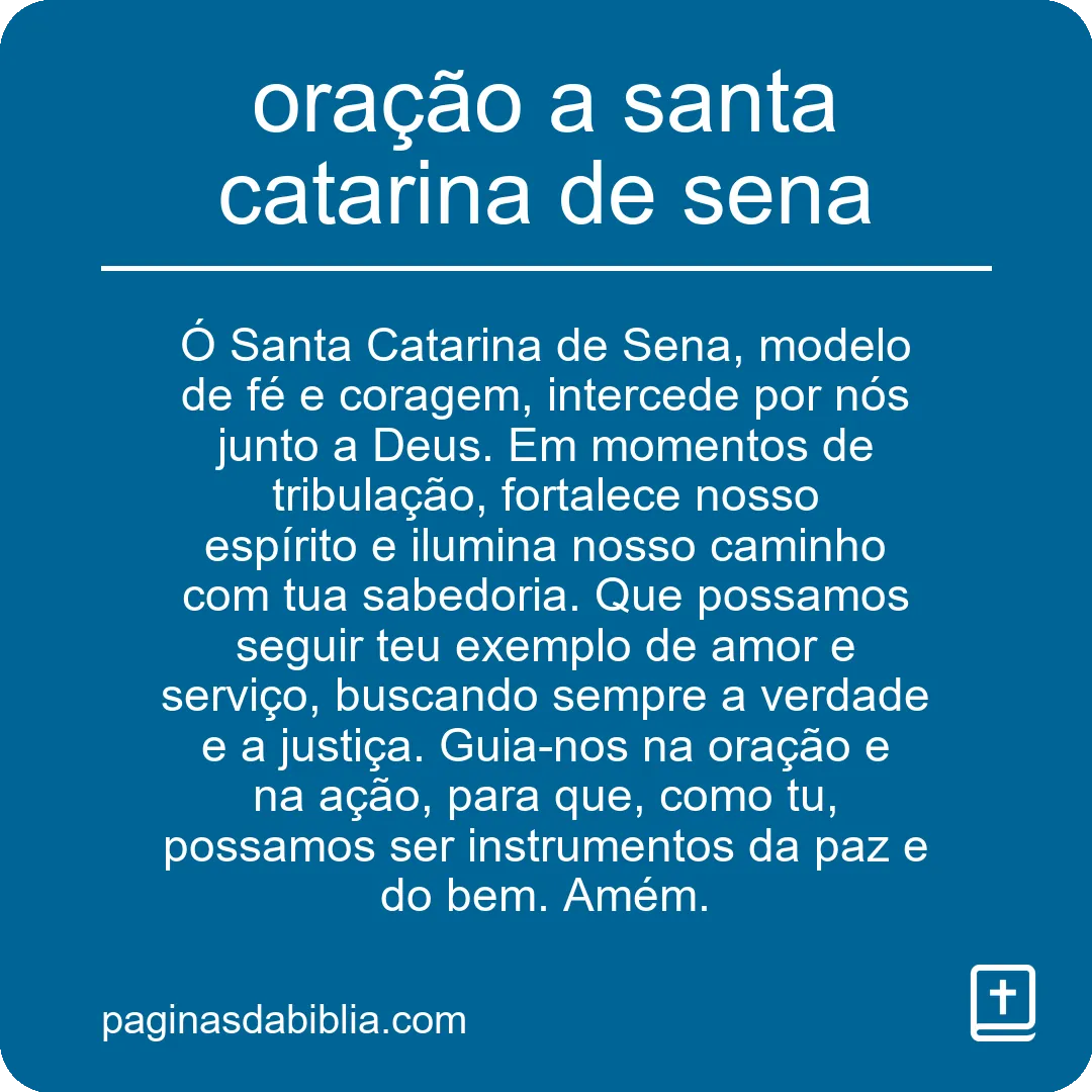 oração a santa catarina de sena