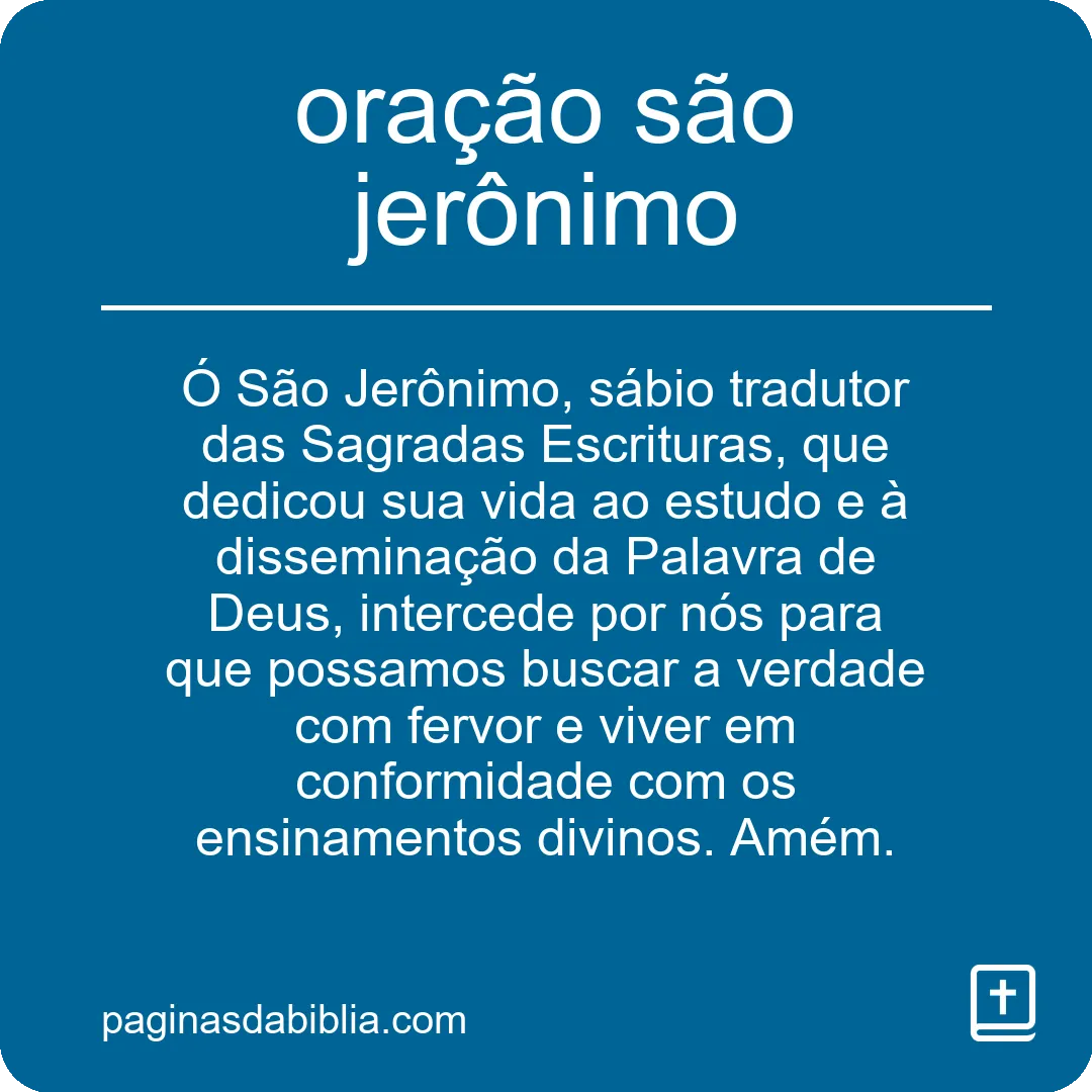 oração são jerônimo