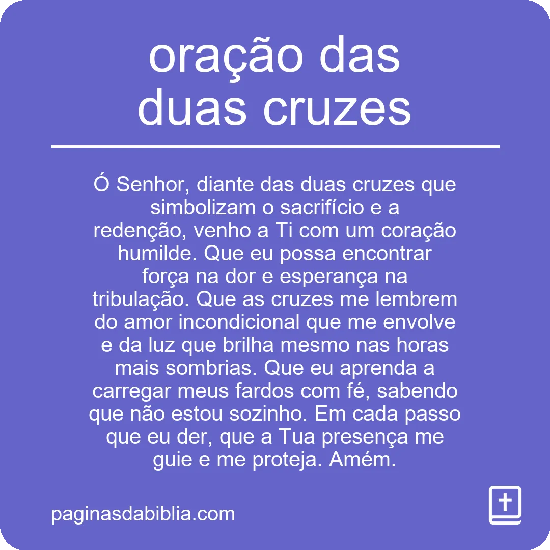 oração das duas cruzes