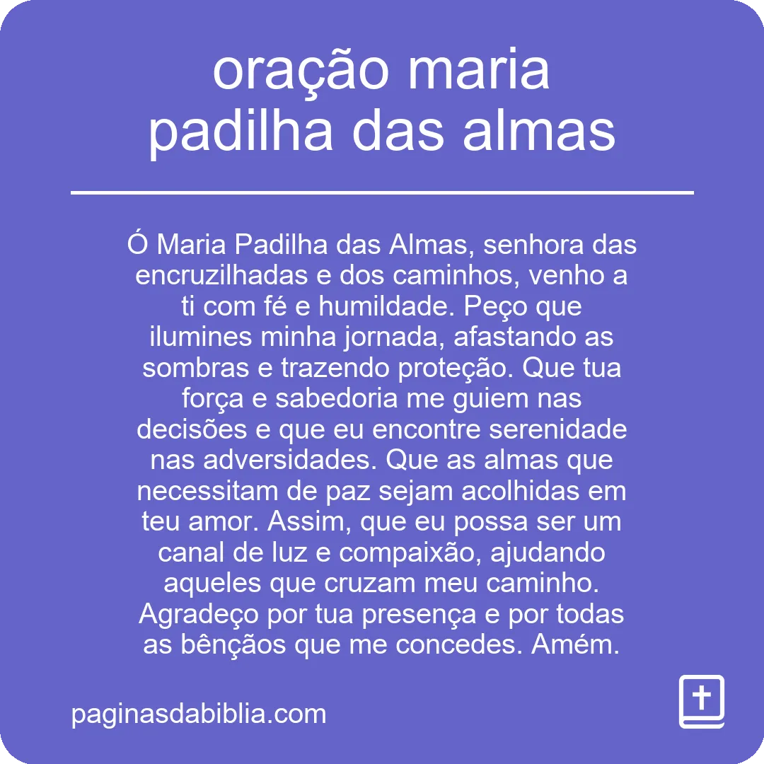 oração maria padilha das almas