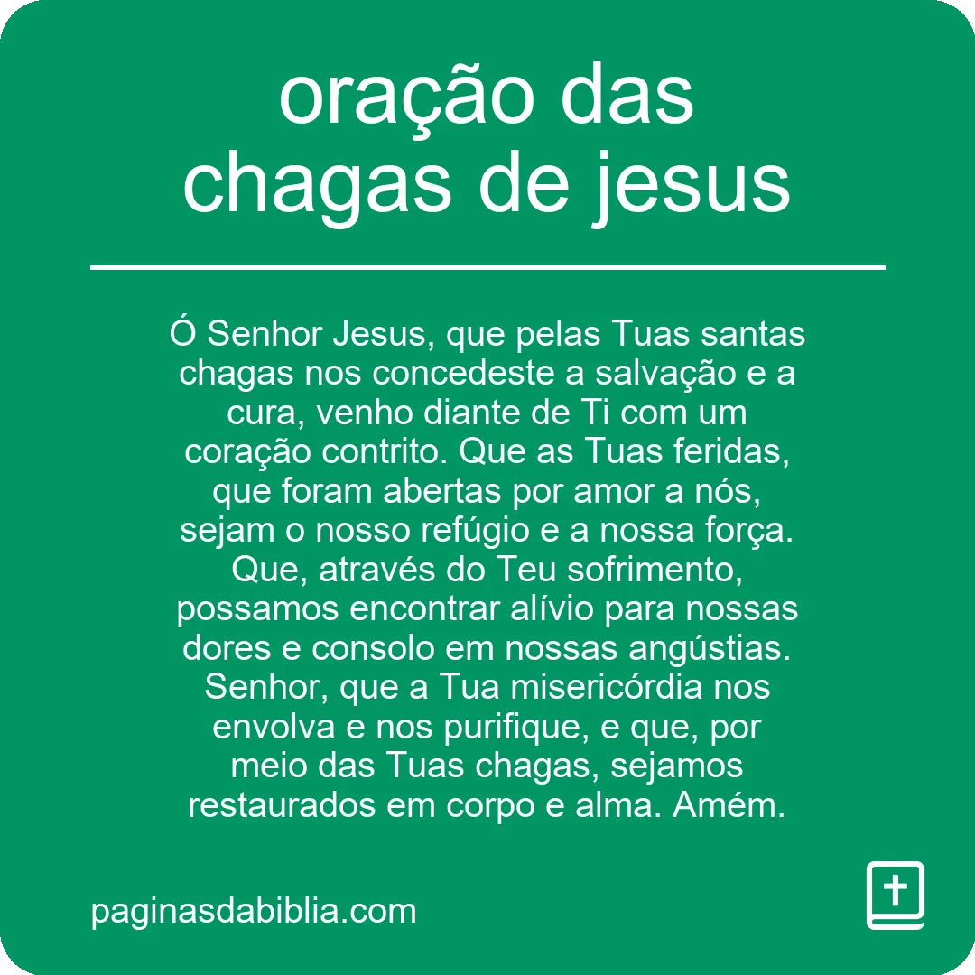 oração das chagas de jesus