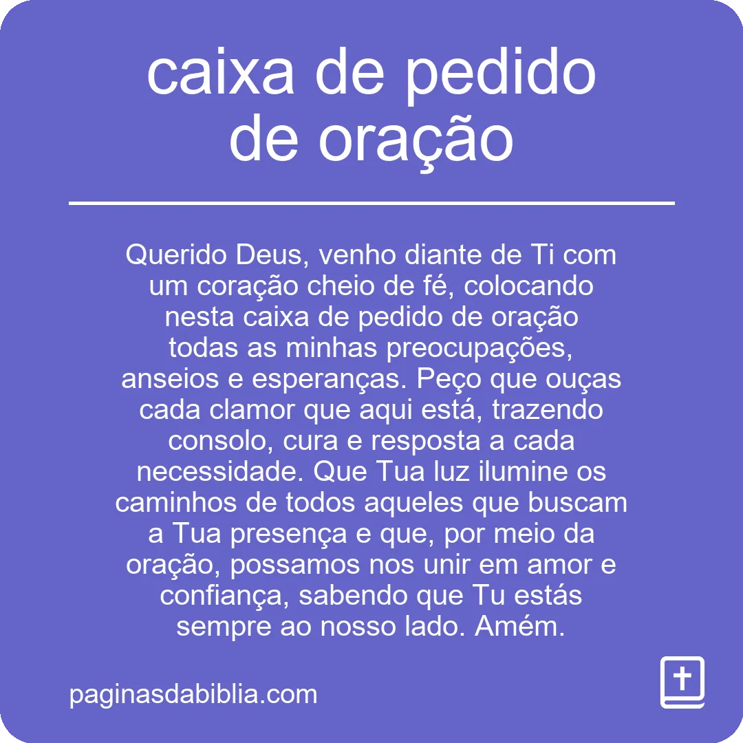 caixa de pedido de oração