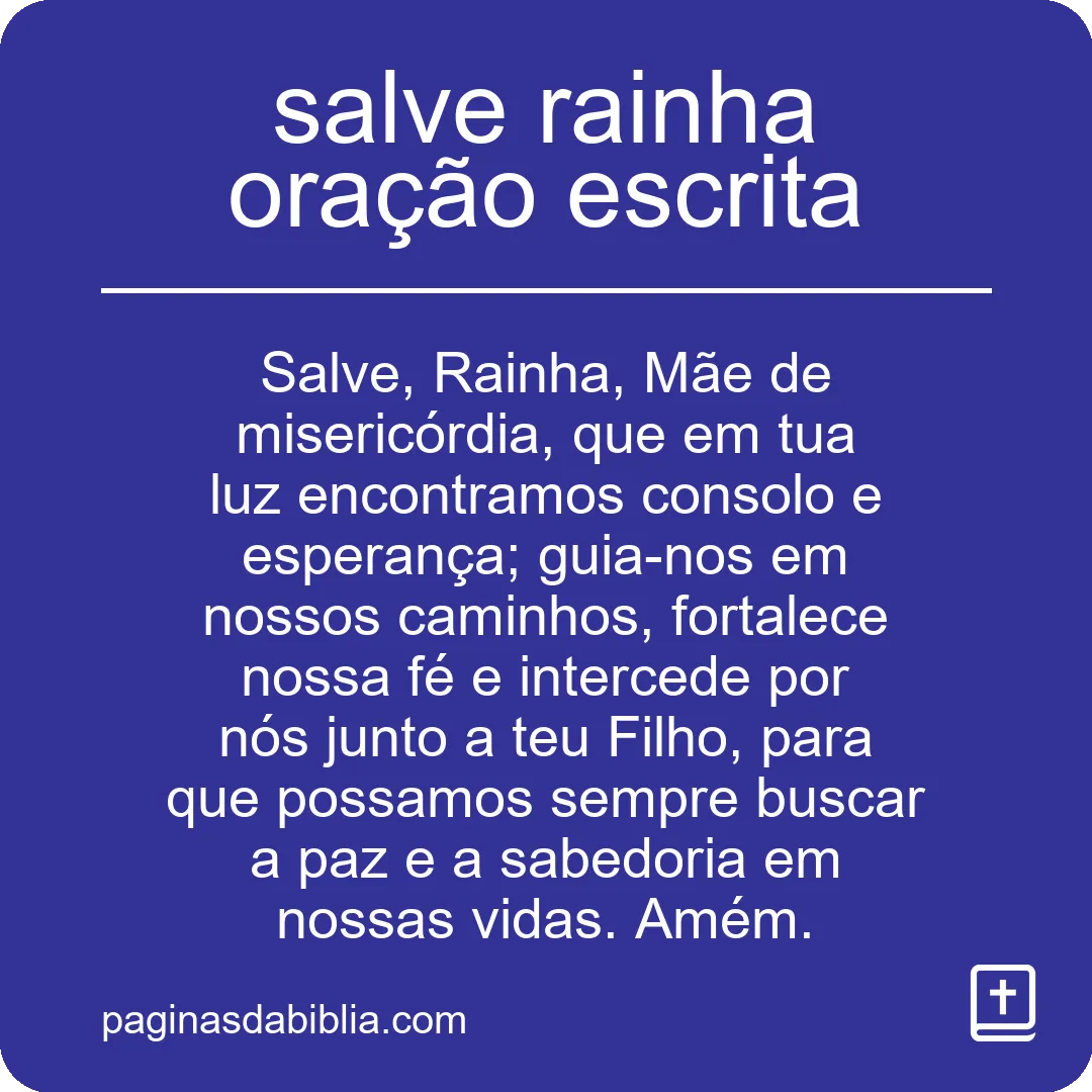 salve rainha oração escrita