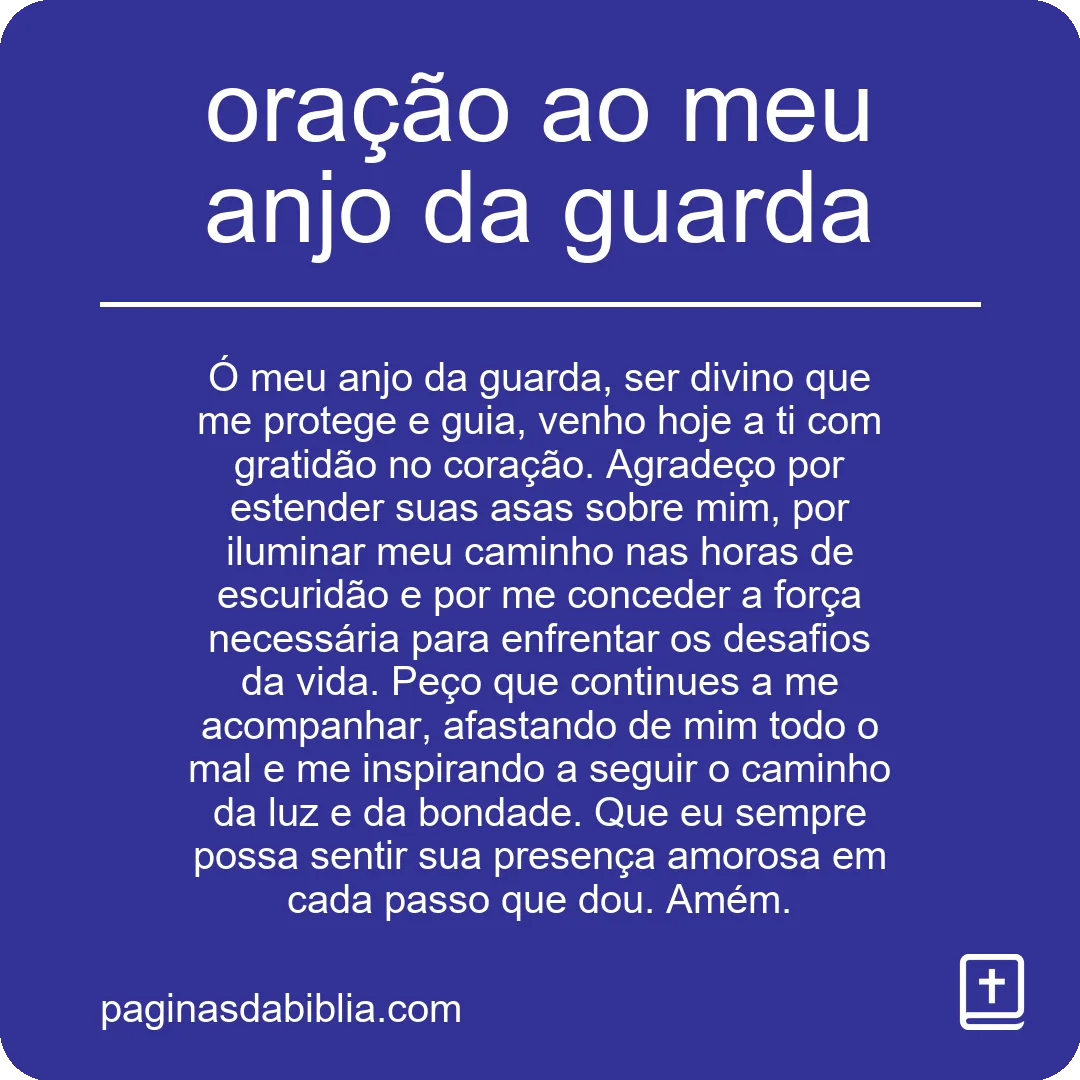 oração ao meu anjo da guarda