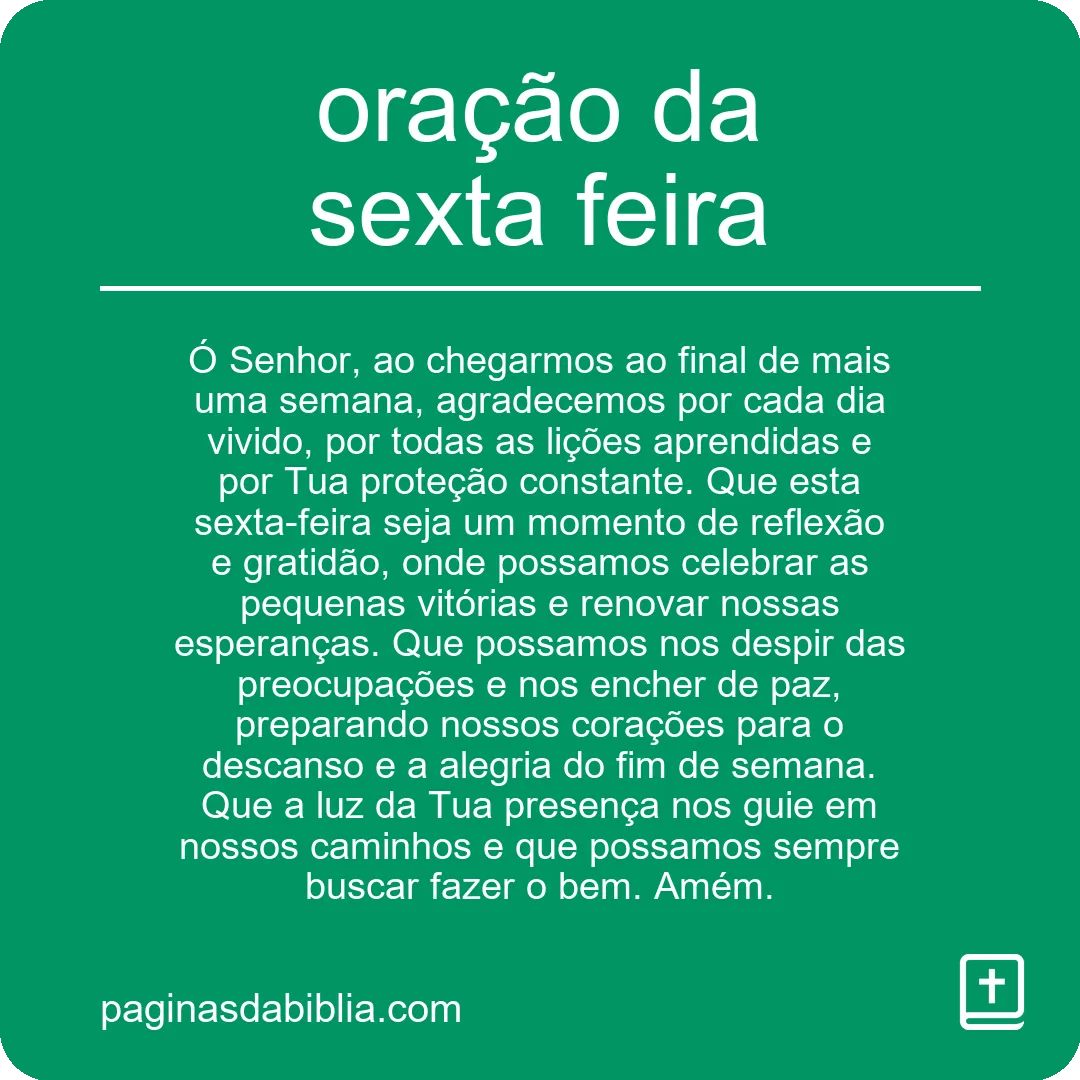 oração da sexta feira