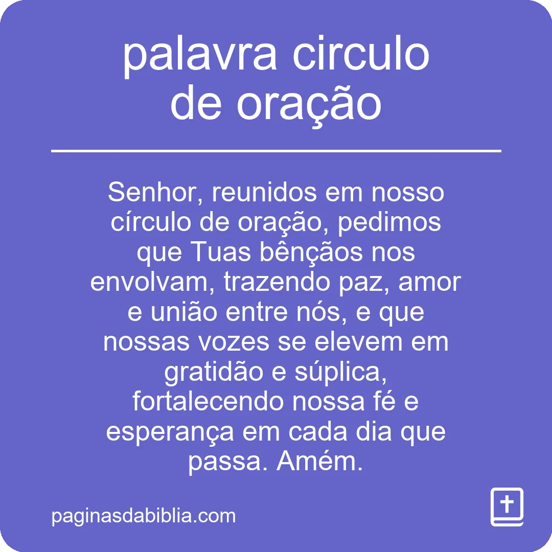 palavra circulo de oração