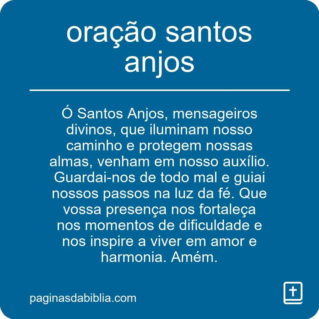 oração santos anjos