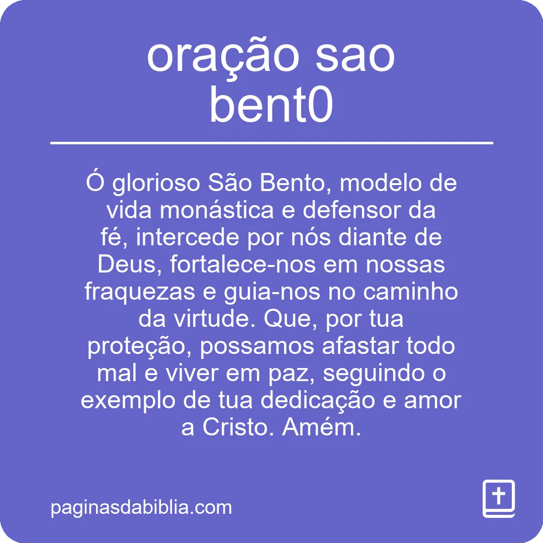 oração sao bent0