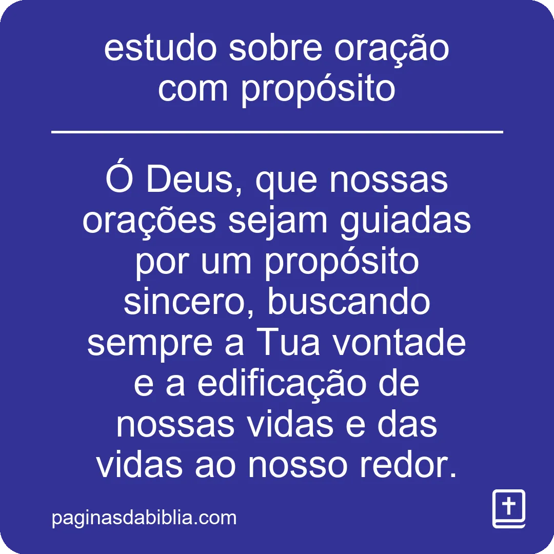 estudo sobre oração com propósito