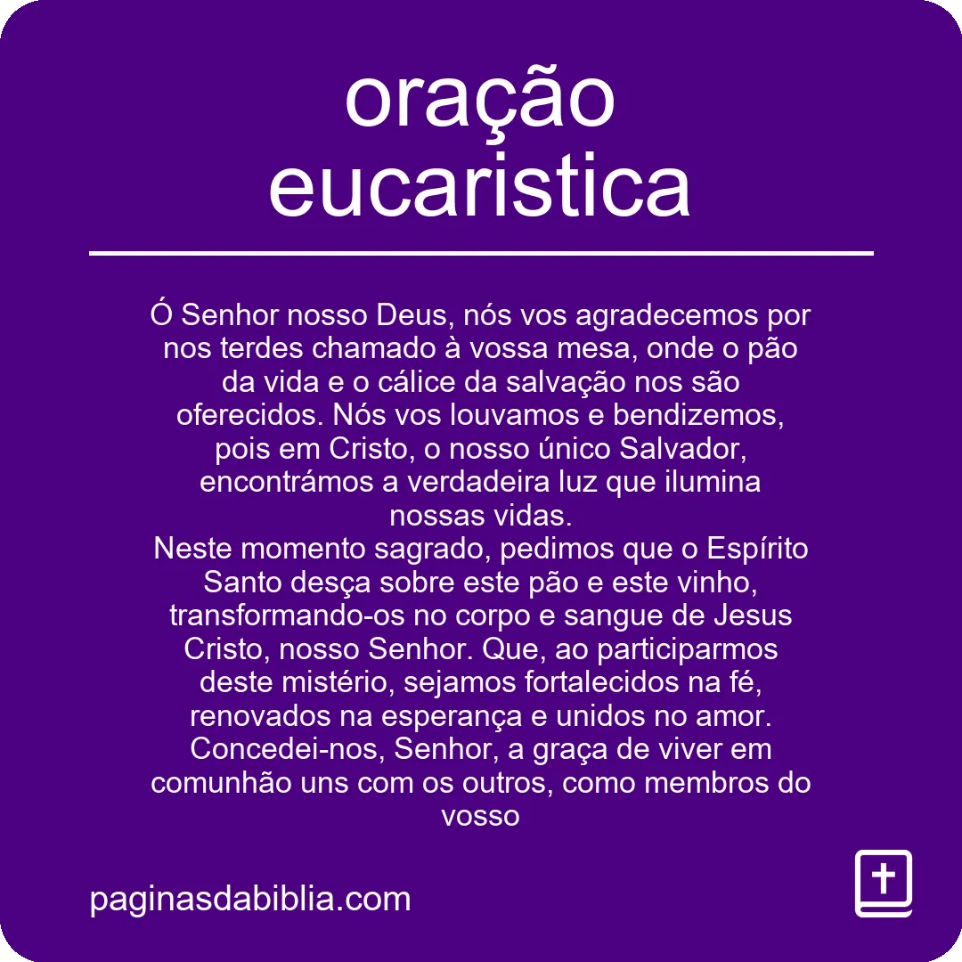 oração eucaristica